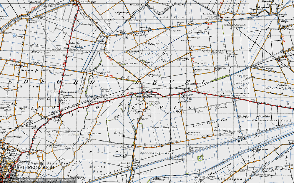 Old Map of Historic Map covering Thorney River in 1946