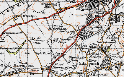 Old map of Thorney Close in 1947