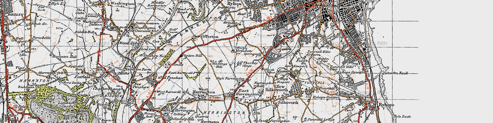 Old map of Thorney Close in 1947