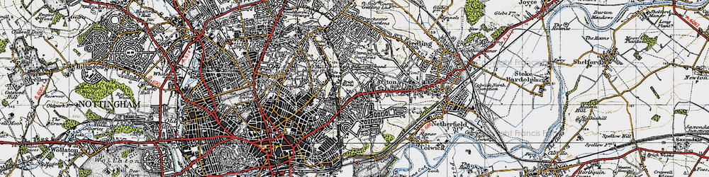 Old map of Thorneywood in 1946