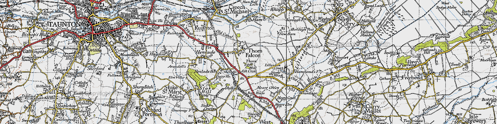 Old map of Ash Cross in 1946