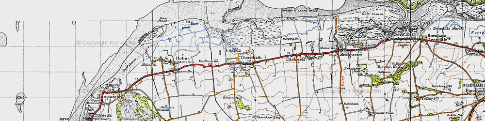 Old map of Thornham in 1946