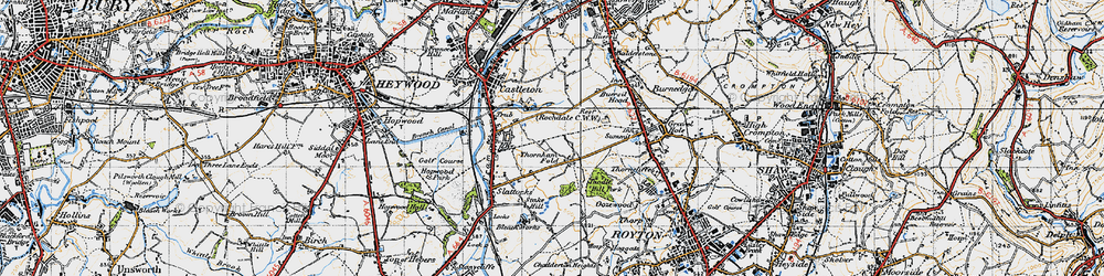 Old map of Thornham Fold in 1947