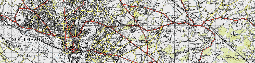 Old map of Thornhill in 1945