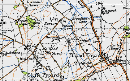 Old map of Thornhill in 1947
