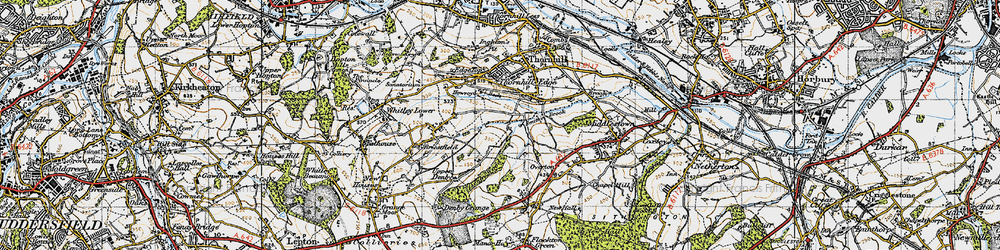 Old map of Thornhill Edge in 1947