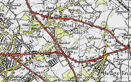 Old map of Thornhill Park in 1945