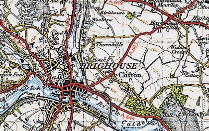 Old map of Thornhills in 1947