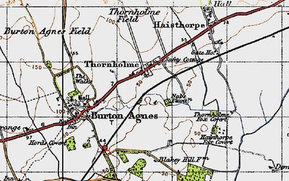 Old map of Thornholme in 1947