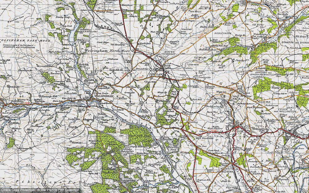 Old Map of Historic Map covering Bradley in 1947