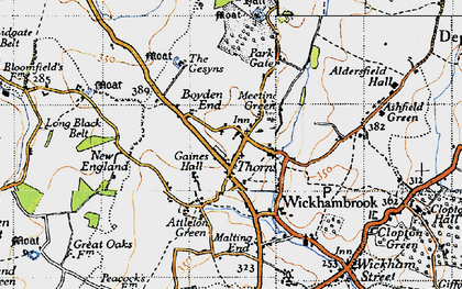Old map of Thorns in 1946