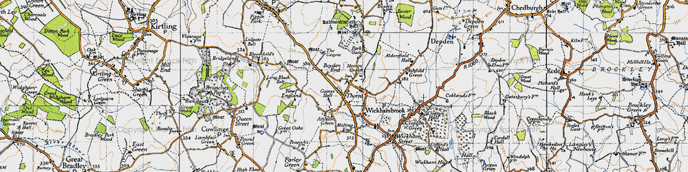 Old map of Thorns in 1946