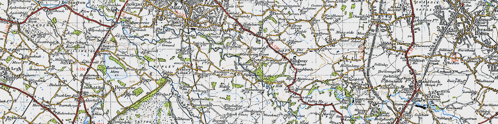 Old map of Thorns Green in 1947