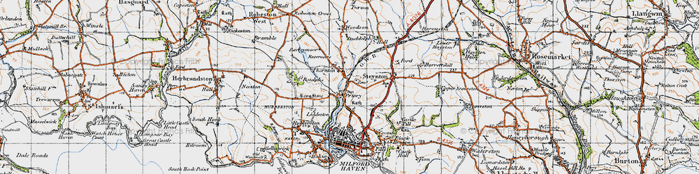 Old map of Thornton in 1946