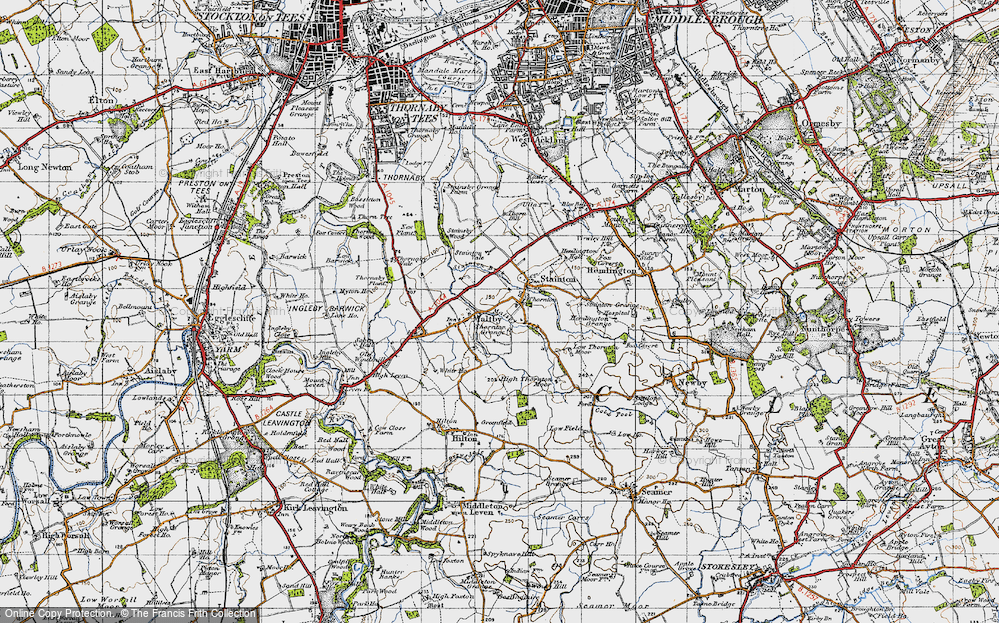 Old Map of Historic Map covering Stainton Beck in 1947
