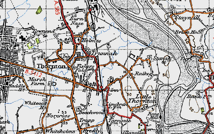 Old map of Thornton in 1947