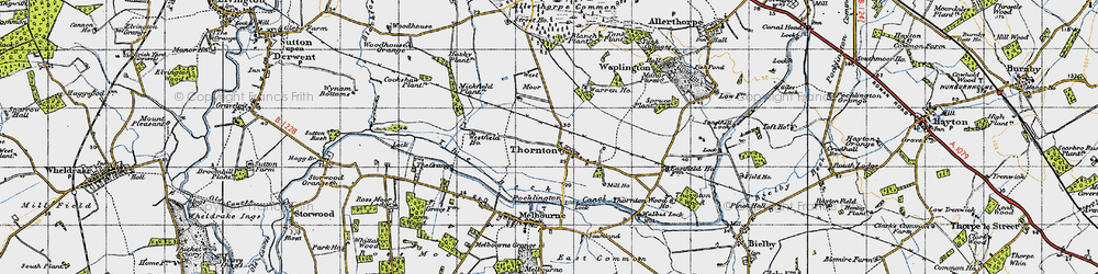 Old map of Allerthorpe Common in 1947