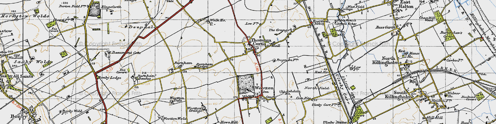 Old map of Thornton Curtis in 1947