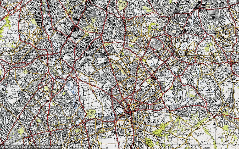 Old Map of Thornton Heath, 1946 in 1946