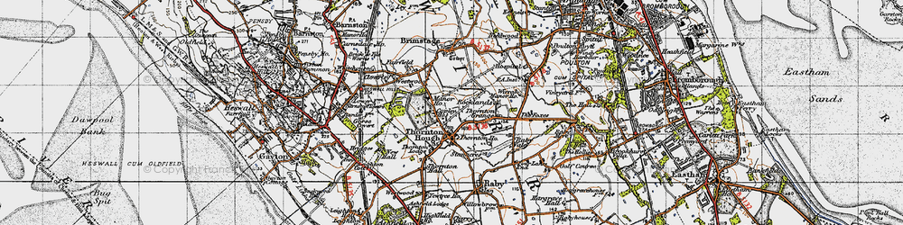 Old map of Wirral in 1947