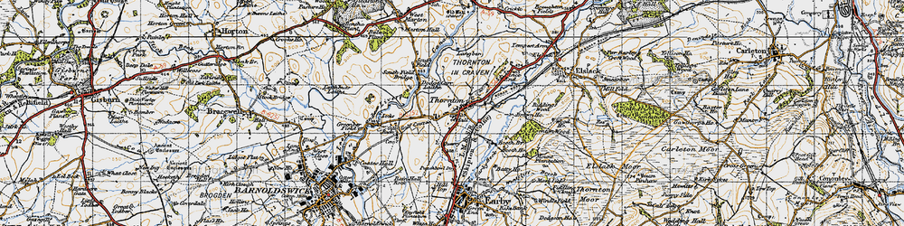 Old map of Thornton-in-Craven in 1947