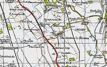 Old map of Thornton-le-Beans in 1947