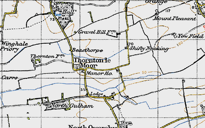 Old map of Thornton le Moor in 1947