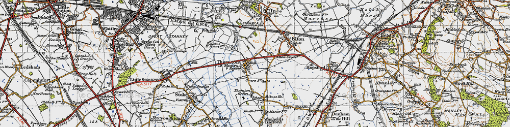Old map of Thornton-le-Moors in 1947