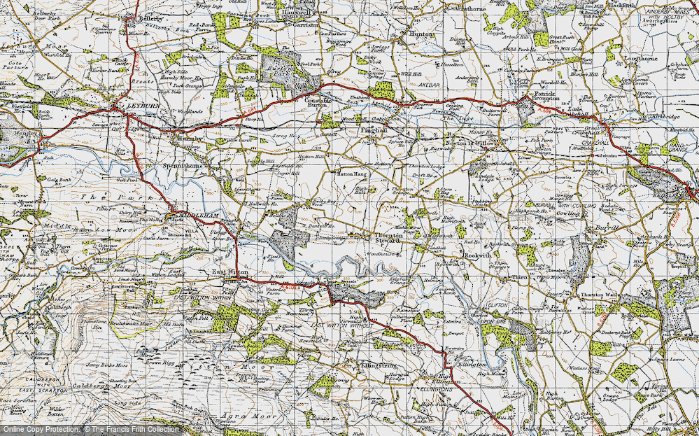 Old Map of Historic Map covering Woodhouse in 1947