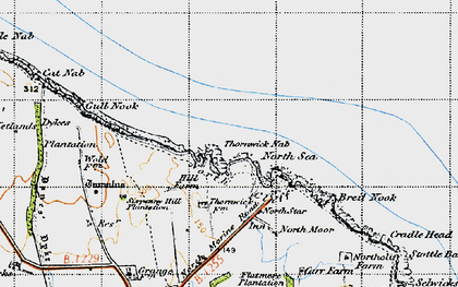 Old map of Thornwick Bay in 1947