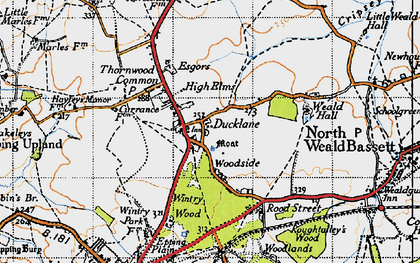 Old map of Thornwood Common in 1946