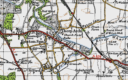 Old map of Thorp Arch in 1947