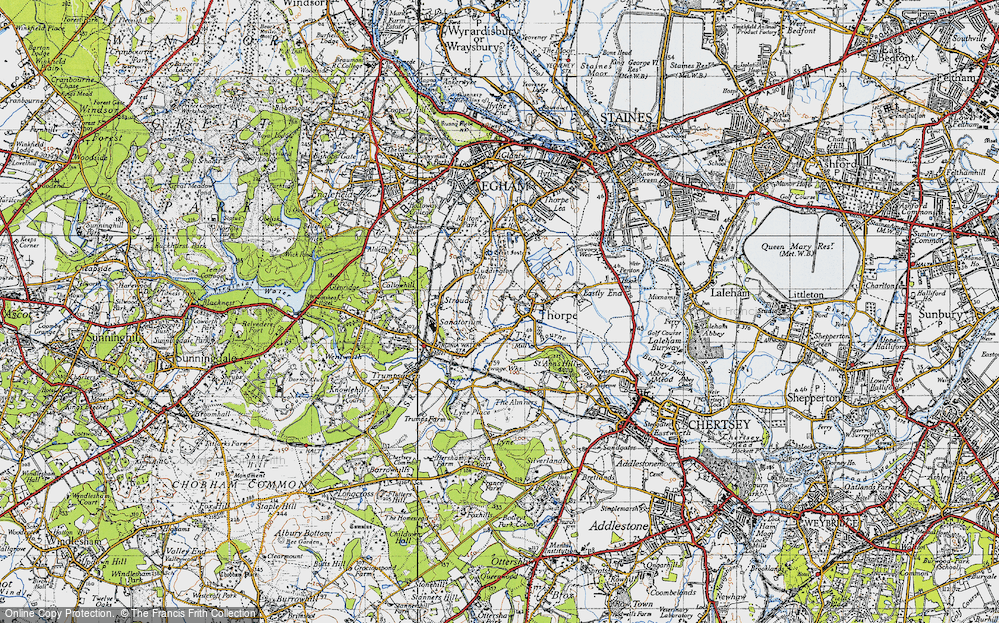 Old Map of Thorpe, 1940 in 1940