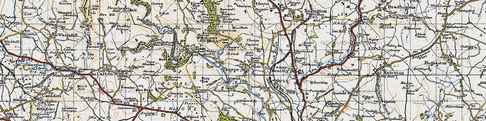 Old map of Broadlowash in 1946