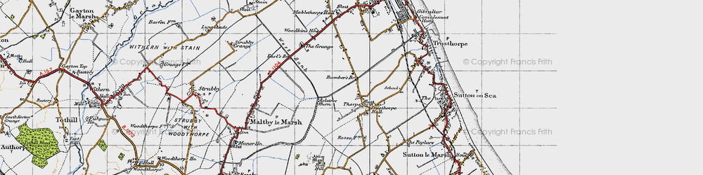Old map of Bamber's Br in 1946