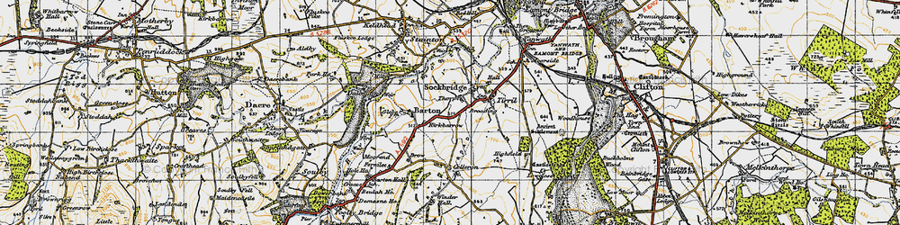 Old map of Barton in 1947