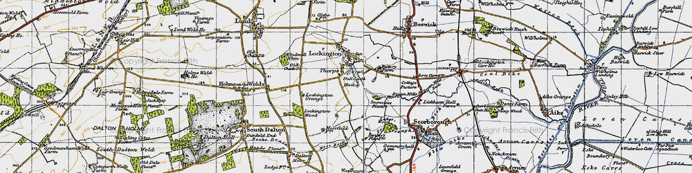 Old map of Thorpe in 1947