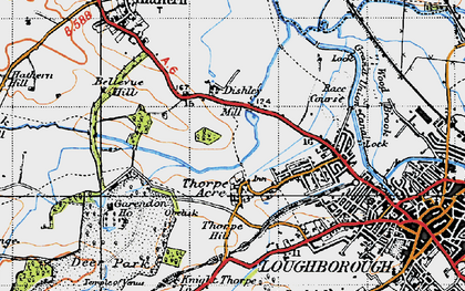 Old map of Thorpe Acre in 1946