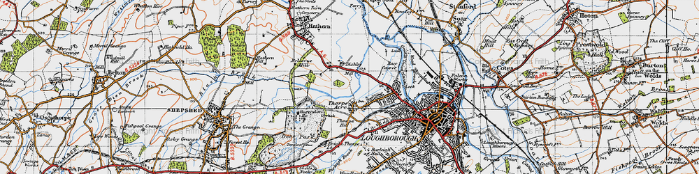 Old map of Thorpe Acre in 1946