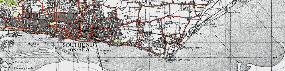 Old map of Thorpe Bay in 1946
