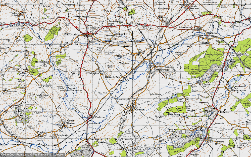 Old Map of Thorpe by Water, 1946 in 1946