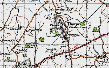 Old map of Thorpe Constantine in 1946