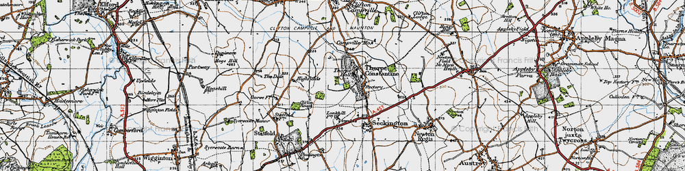 Old map of Thorpe Constantine in 1946