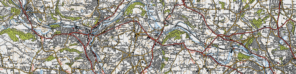 Old map of Thorpe Edge in 1947