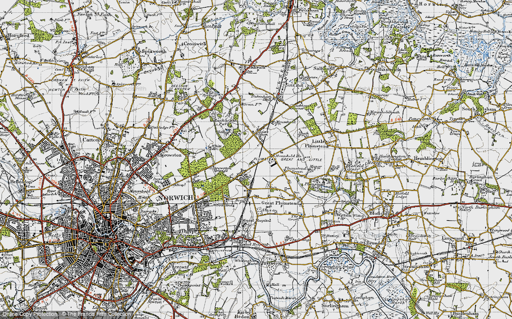 Old Map of Thorpe End, 1945 in 1945