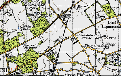 Old map of Thorpe End in 1945