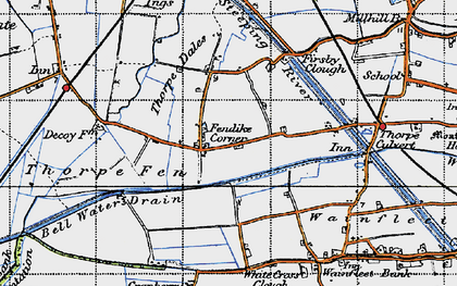 Old map of Thorpe Fendykes in 1946