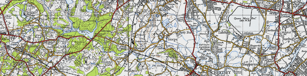 Old map of Thorpe Green in 1940