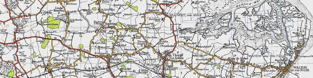 Old map of Thorpe Green in 1946
