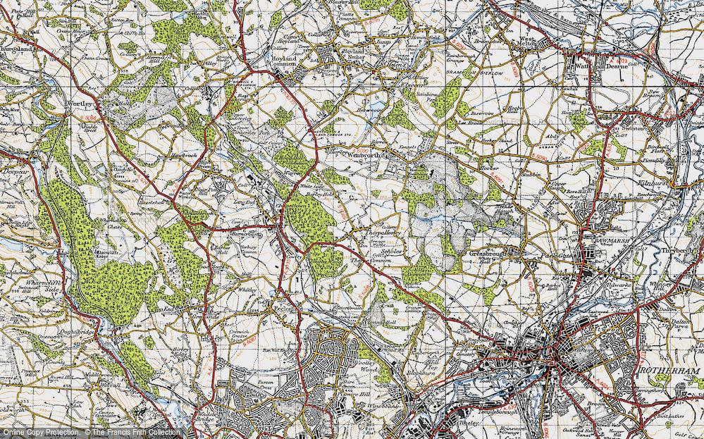 Old Map of Thorpe Hesley, 1947 in 1947
